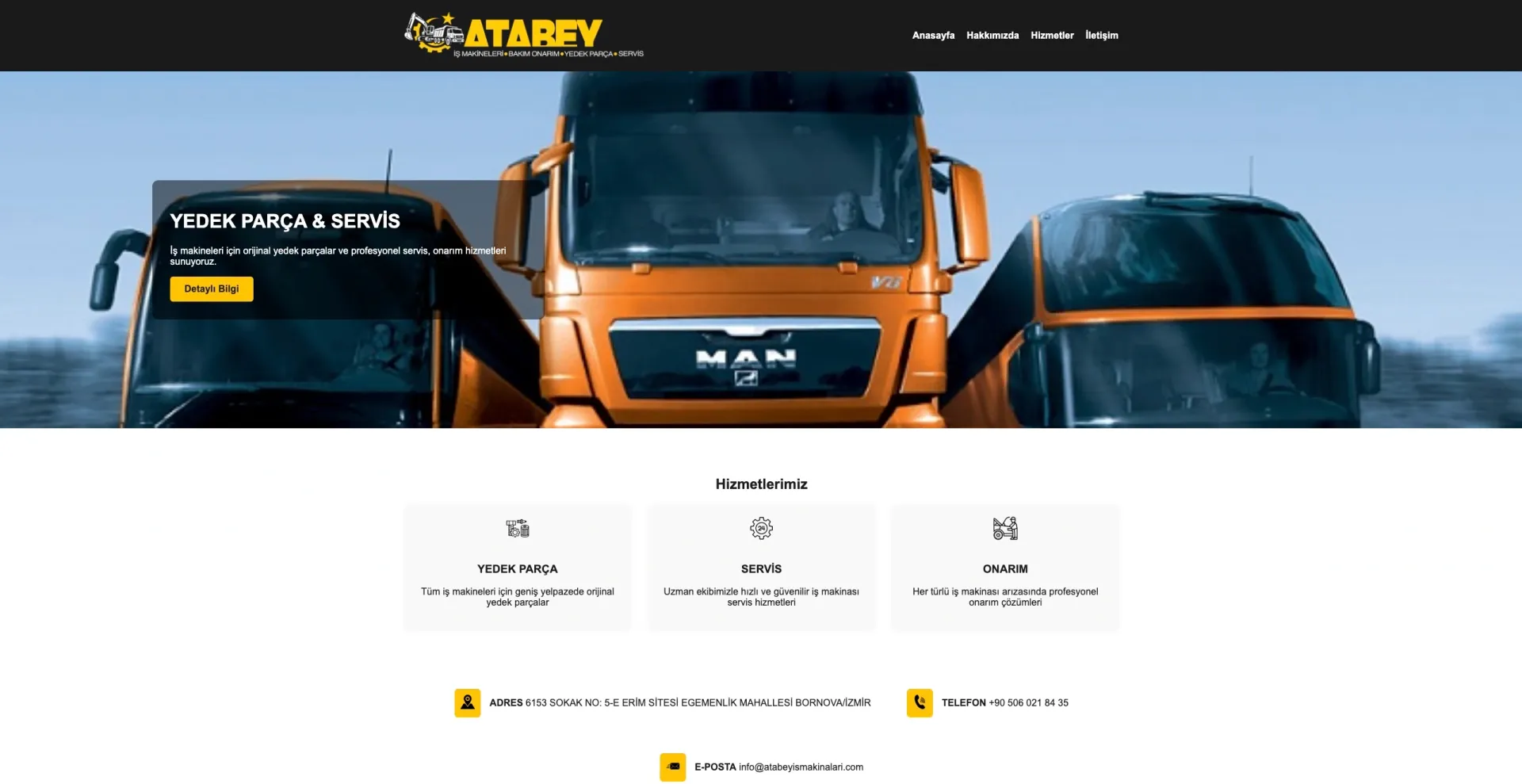 Atabey İş Makinaları Website